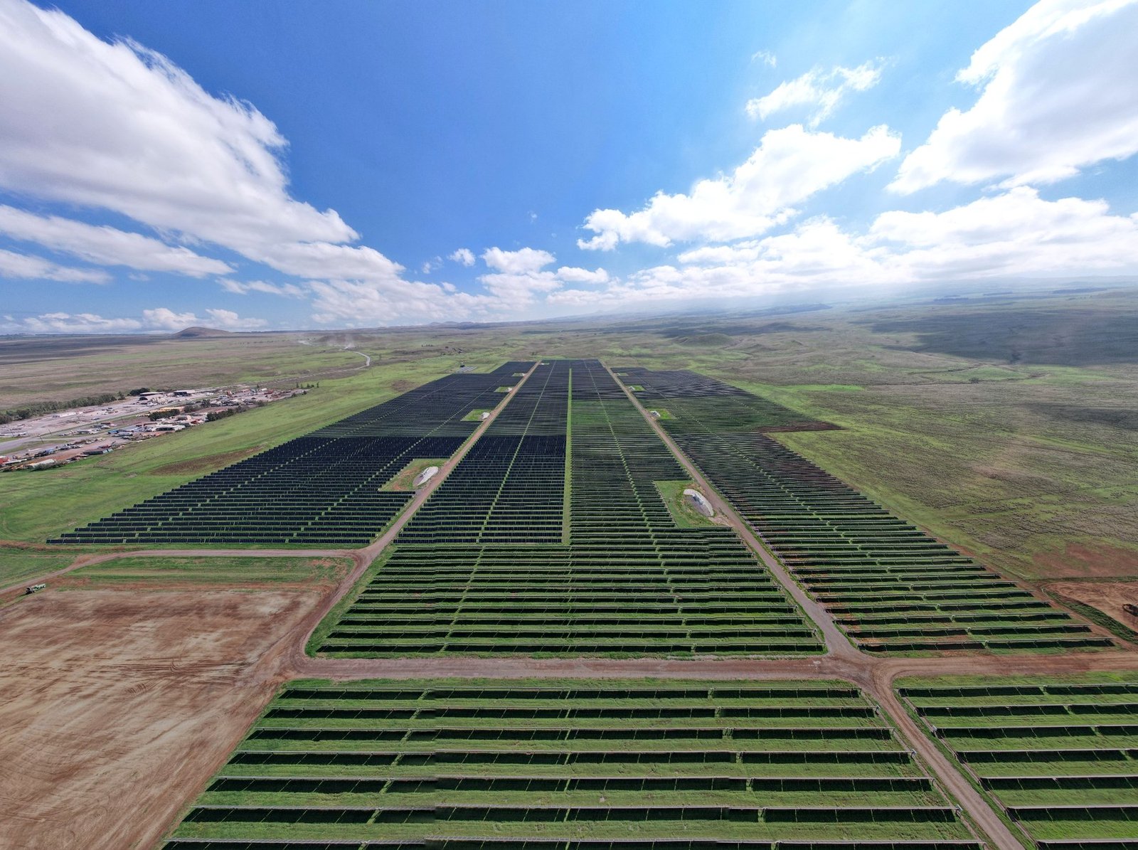 Aerial view of Hale Kuawehi Solar and Battery Storage Project near Waimea on Hawaiʻi Island